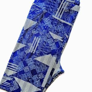 Blue & Gray Geometric LulaRoe One Size Leggings